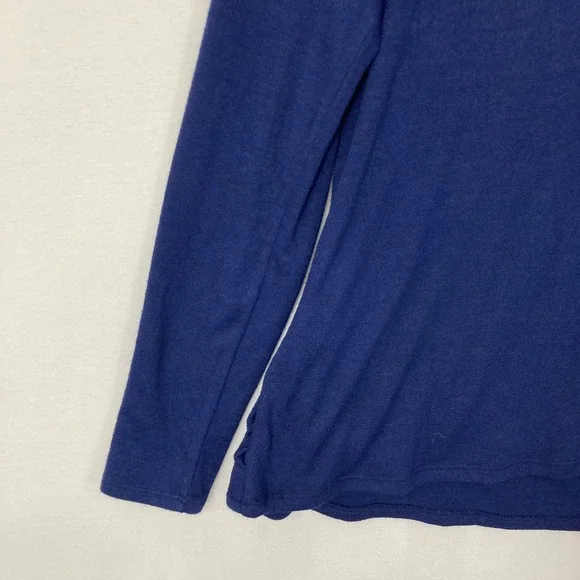 New 41 Hawthorn Surplice Wrap Knit Top XXL Navy Long Sleeve Ruched Preppy - Picture 8 of 9